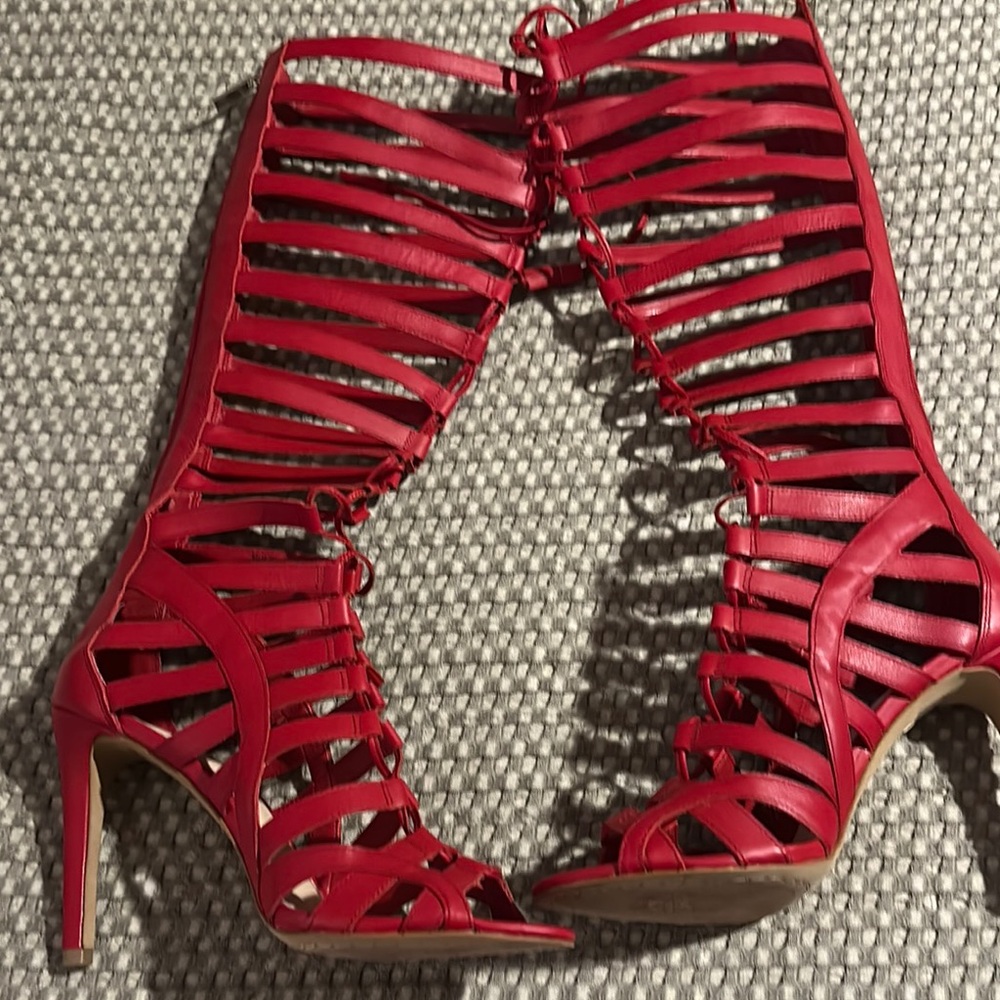 Women's Red Gladiator Heels